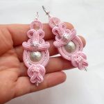 Kolczyki sutasz Jasno różowe & Kryształy - 