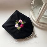 Portmonetka damska welurowa “Kwiaty” - 