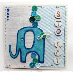 Kartka urodzinowa ze słoniem