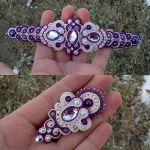 Komplet Ecru-Fioletowy & kryształy zamówienie dla Eli - 