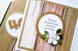 Kartka URODZINOWA brązowo-różowa