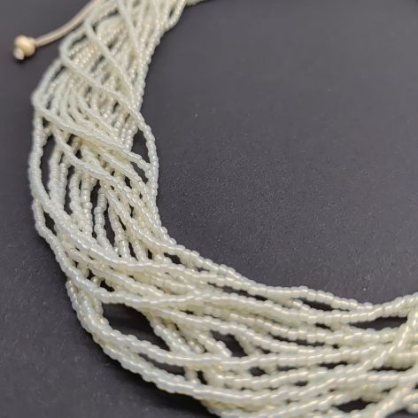 Naszyjnik Koraliki Drobne Perłowe Toho Na Sznurku