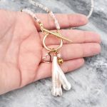 Naszyjnik z agatu i nieregularnej perły - 