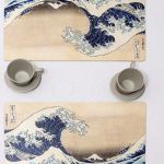 Zestaw 4 dużych podkładek korkowych Wielka fala, Hokusai - 