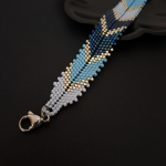 Delikatna Bransoletka "Blue Silver Chevron" - bransoletka na prezent urodzinowy