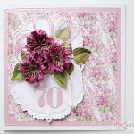 Kartka URODZINOWA z różowymi kwiatami #2 - Urodzinowa kartka z różowymi kwiatami