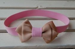 Opaska niemowlęca "Beż & róż"