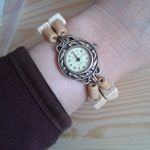 Zegarek z bransoletką derwnianą - bransoletka drewniana z zegarkiem
