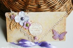 Kopertówka z okazji ślubu zachód słońca na wrzosowisku