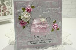 Kartka na Chrzest Święty z sukienką wz1