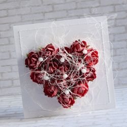 Czerwone róże w perłach - komplet ślubny