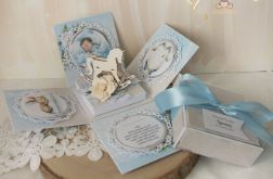 Exploding box chrzest roczek "BabyBlue"GOTOWY