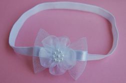 Opaska niemowlęca - "Kokardka w bieli" - zamówienie madzia199353