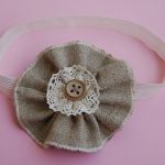 Opaska niemowlęca  - Lniany kwiat - 