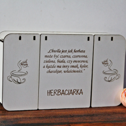 HERBACIARKA białe pudełko na herbatę pojemnik