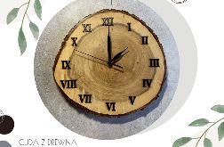 Zegar z drewna - wiąz
