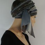 letni turban LARYSA - szarfa wiązana z boku głowy