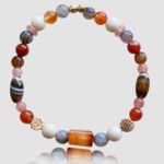 Agat,kamień słoneczny,hematyt bransoletka  - zdjęcie bez tła