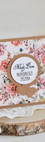 Kartka ślubna - sierpniowe kwiaty
