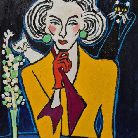 Obraz ręcznie malowany fowizm dwa oblicza ewy