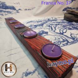 Świecznik drewniany SSB bordo Franca No. 37