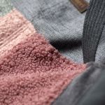 Duża szaro-różowa torba z kominem patchwork - 