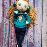Artystyczna lalka z ręcznie malowaną buzią - Cotton doll