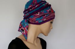 letni turban MAKOWY