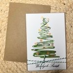 057,zestaw 5 kartek świątecznych z akwarelowymi choinkami - 057,zestaw 5 kartek świątecznych z akwarelowymi choinkami