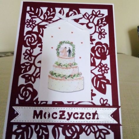 Ślubny tort - kartka