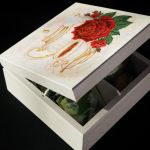 Ręcznie malowana herbaciarka organizer pudełko RÓŻA - upominek dla babci