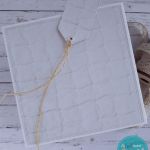 Kartka z okazji narodzin dziewczynki ze słonikiem, personalizacja - Tył kartki i tył etykietki