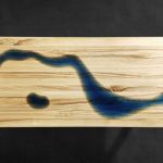 Stolik kawowy z wzorem niebieskiej rzeki - Na Twoje życzenie możemy zrobić inny kolor żywicy i drewna
