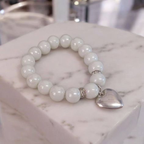 Bransoletka na gumce biała