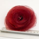 Broszka - przypinka kwiat mak 10 cm czerwony - broszka kwiat mak czerwony 3