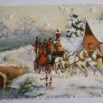 Zima - obrazek na drewnianej deseczce - zimowy obrazek