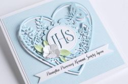 Pamiątka Komunii hostia z sercem krateczka