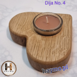 Świecznik drewniany dąb serce olej twardowoskowy Dija No. 4 - 