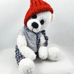 PIOTRUŚ - szydełkowy misiek, personalizacja