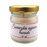 Świeczka Sojowa Lawendowa 40 ml Ręcznie Robiona w Szklanym Słoiczku  - 