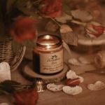 ZESTAW PREZENTOWY ZE ŚWIECĄ SOJOWA NA WALENTYNKI  - zestaw świeca sojowa miłość serce walentynki