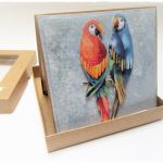 Ślubne papużki-kartka w pudełku - ślubna kartka z papużkami
