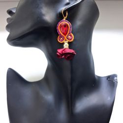 Red Hot Flowers kolczyki sutasz