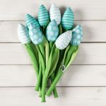 TULIPANY, miętowy bukiet - bawełniane miętowe tulipany