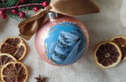 Ręcznie malowana bombka "zimowe Tatry" (2), 10 cm