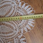 serwetka szydełkowa biała z srebrną nitką - serwetka szydełkowa