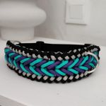 Szeroka obroża dla psa Paracord Handmade 42-50 cm L wielokolorowa - Przód