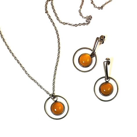 Komplet z żółtymi agatami.