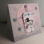 Kartka świąteczna Boże Narodzenie bałwanek - Kartka Świąteczna bałwanek scrapbooking pudrowy kącik 3