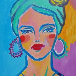 obraz olejny portret kobiety w turbanie fowizm